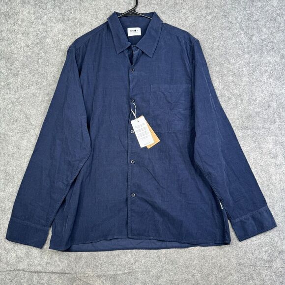 NN07 Other - NN07 No Nationality Long Sleeve Brushed Micro Corduroy Shirt Blue XL